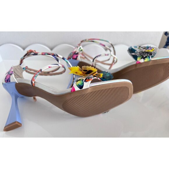BETSEY JOHNSON Butterfly Women Sz 8 Sandal Strap Appliqué Ankle Party Wedding - Picture 8 of 12